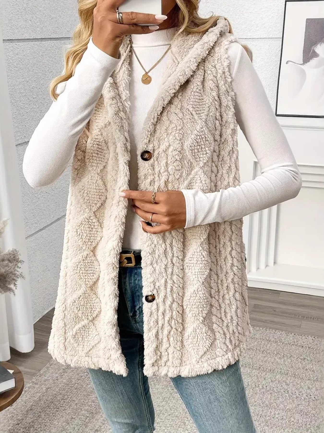 Rosie Clarke | Faux Fur Hooded Longline Vest