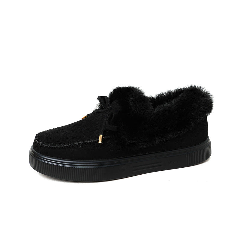 Georgia Sinclair | Fluffy Fur-Trim Moccasin Slippers
