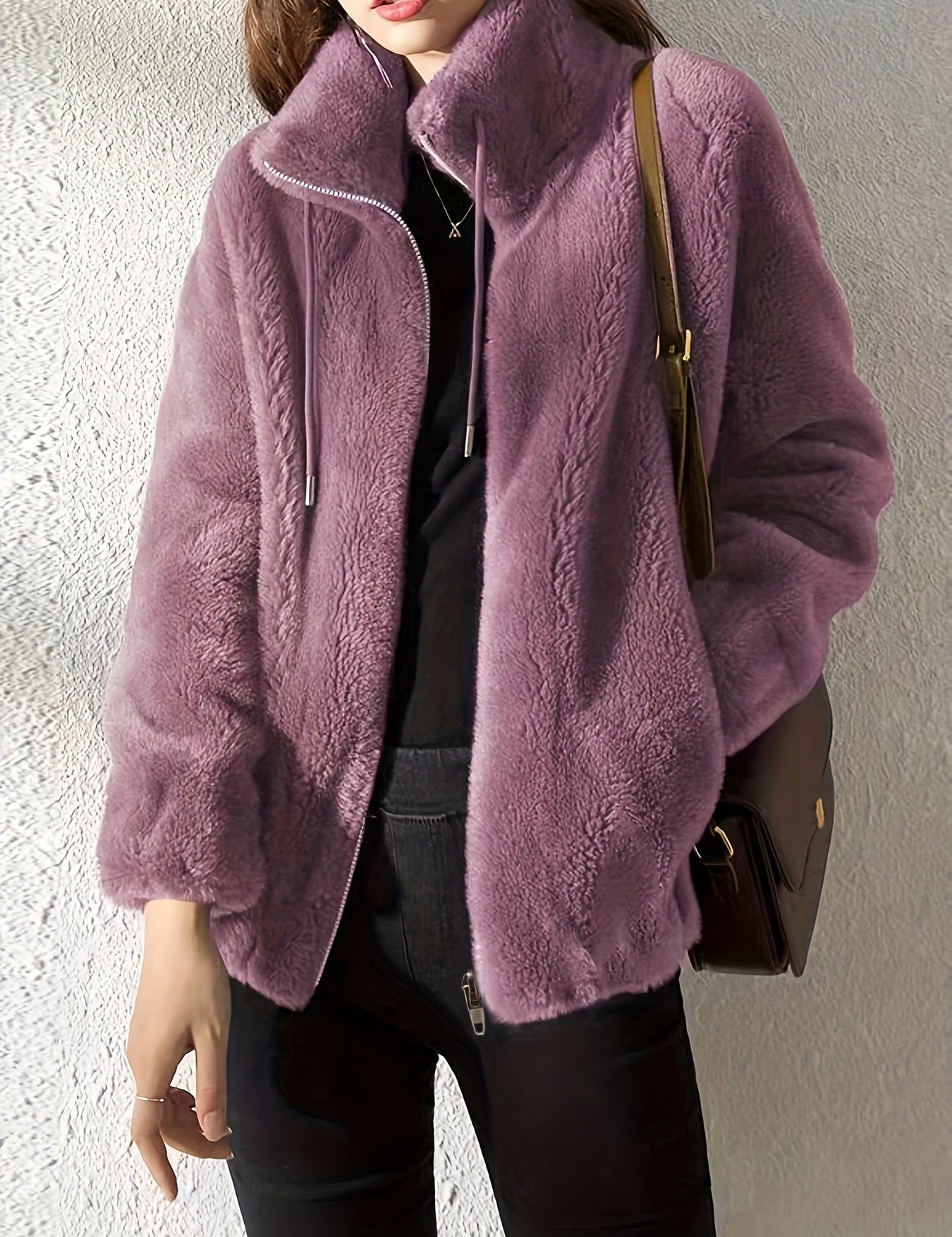 Nadia Fairfax | Faux Shearling Zip-Up Jacket