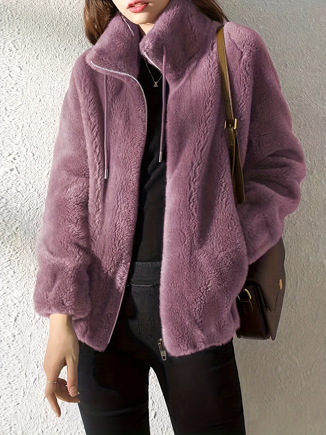 Nadia Fairfax | Faux Shearling Zip-Up Jacket