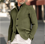 Duncan Prescott | Waffle Knit Sweater With Stand Collar
