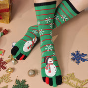 Merry Toes | Chaussettes de Noël rouges à motif de père Noël pour femmes