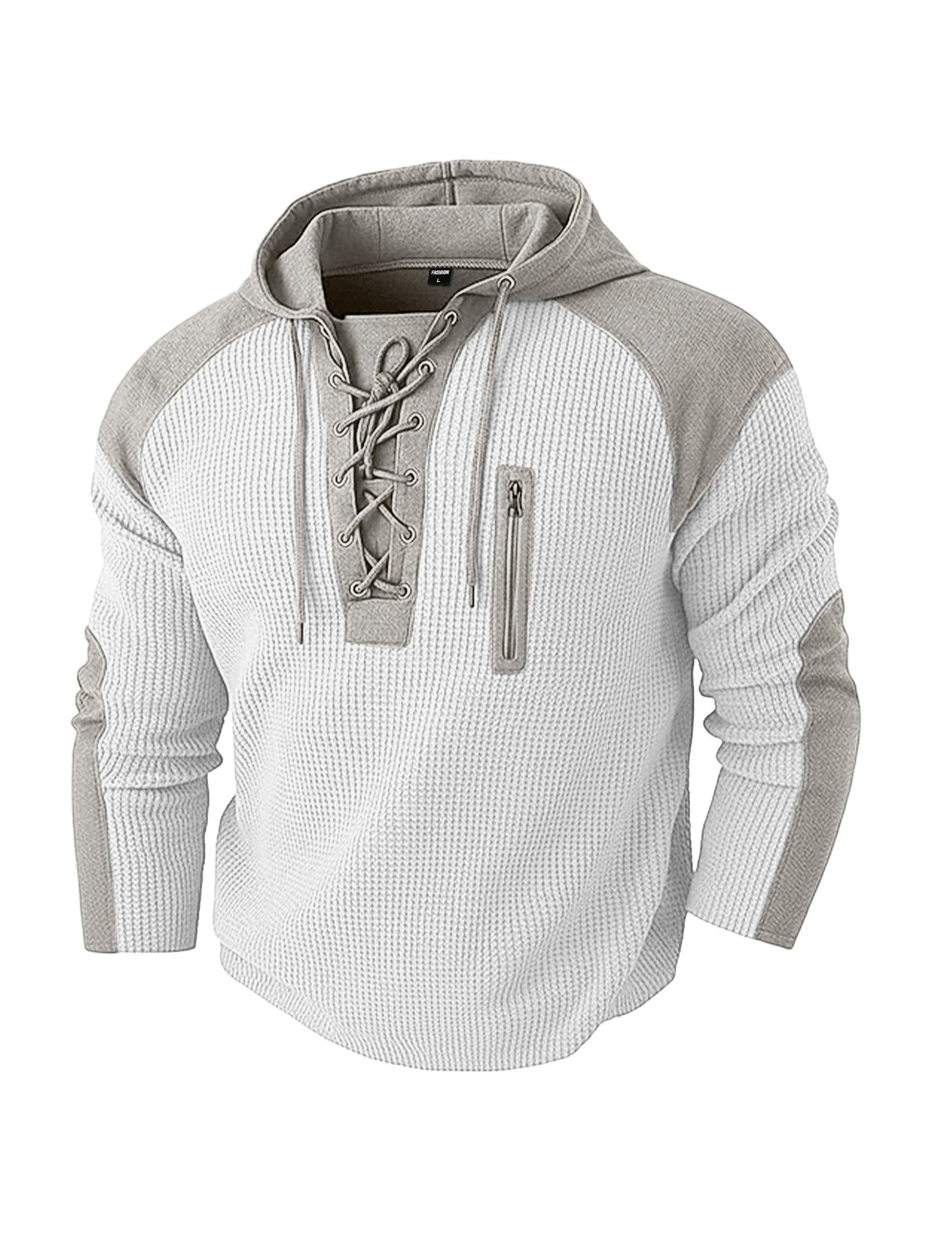 Michael Sinclair | Waffle-Knit Lace-Up Hoodie