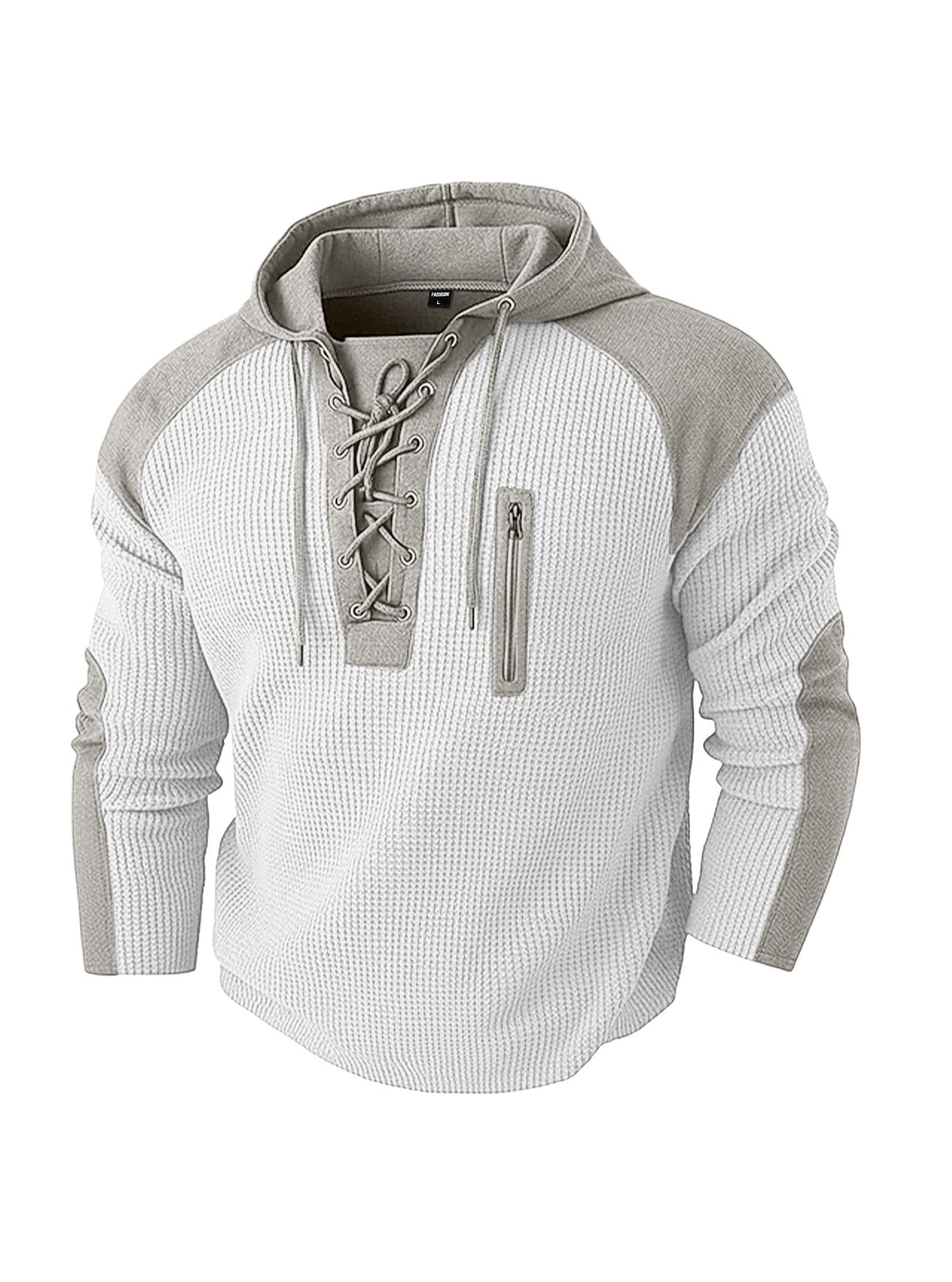 Michael Sinclair | Waffle-Knit Lace-Up Hoodie