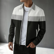 Adam Sherwin | Colorblock Zip Jacket With Notched Collar