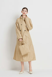 Poppy Evans | Imperméable mi-long à capuche pour femme, jaune soleil