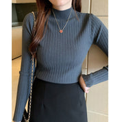 Daisy Williams | Ribbed Mock Neck Knit Sweater