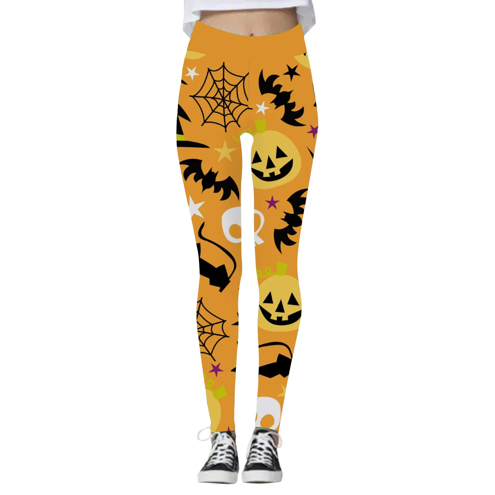 Skeleton Soiree | Leggings de Halloween tête de mort et citrouille pour femme
