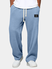 Bastian Holmgren | Men's Waffle-Knit Joggers Relaxed Fit in Steel Blue