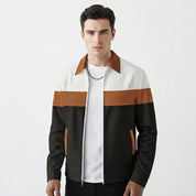 Adam Sherwin | Colorblock Zip Jacket With Notched Collar