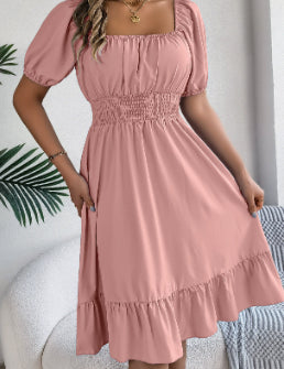 Rosie Wilson | Square Neck Puff Sleeve Midi Dress
