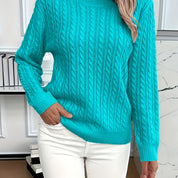 Lorelei Clarke | Pull à col rond en maille torsadée couleur menthe