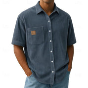 Wyatt Harrison | Relaxed Ribbed-Texture Shirt in Soft Blue