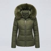 Amelia Jones | Faux Fur Hood Padded Puffer Jacket