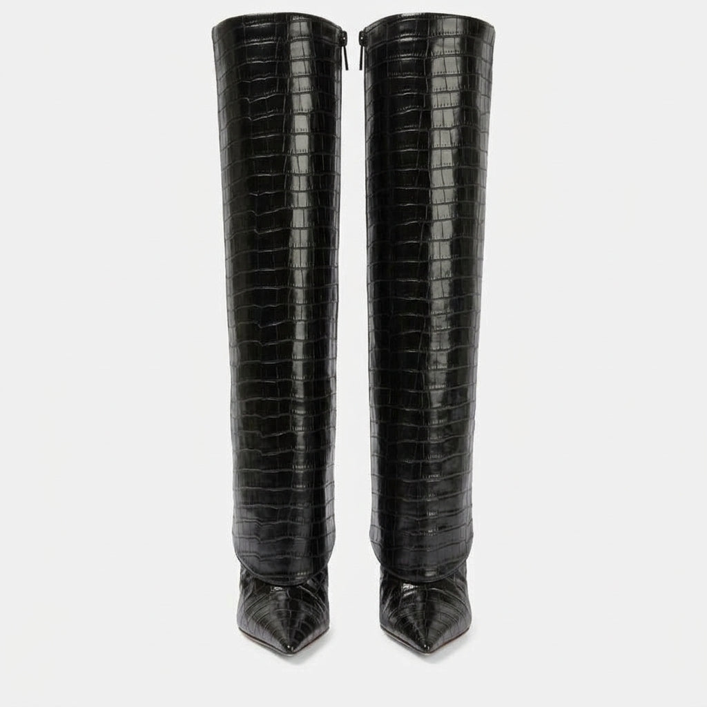 Arabella Edwards | Bottes montantes à talon aiguille effet croco