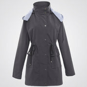 Arabella Scott | Imperméable coupe-vent à capuche avec taille à cordon de serrage