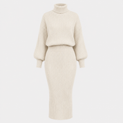 Arabella Scott | Ensemble jupe midi à col roulé en maille côtelée