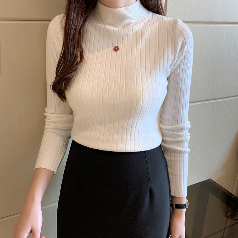 Daisy Williams | Ribbed Mock Neck Knit Sweater