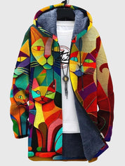 Rowan Hastings | Veste pour homme à imprimé artistique et capuche doublée en polaire