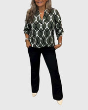 Eleanor Radley | Geometric Print Blouse With V-Neck
