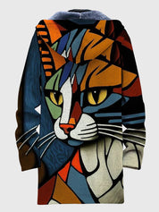 Rowan Hastings | Veste pour homme à imprimé artistique et capuche doublée en polaire