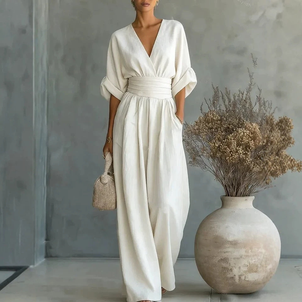Sophia Merriweather | Wide-Leg Linen Jumpsuit