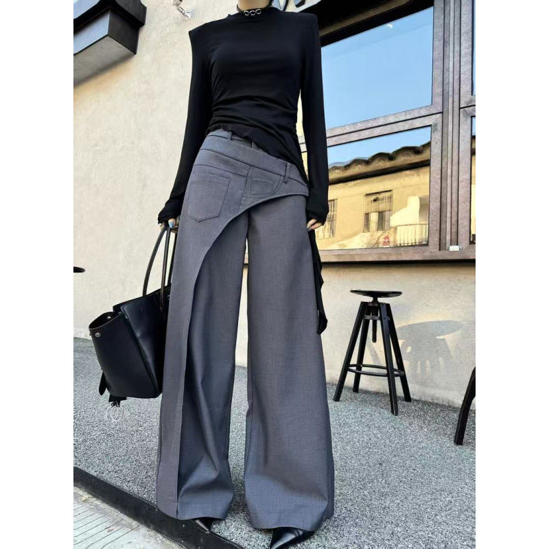 Lydia Roberts | Diagonal-Panel Wide-Leg Trousers