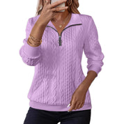 Harriet Baker | Sweat-shirt en maille torsadée à demi-zip