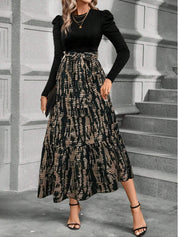 Araminta Brown | Robe longue trapèze à imprimé floral