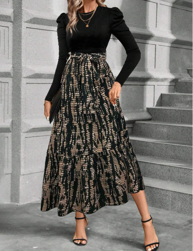 Araminta Brown | Floral Print A-Line Maxi Dress