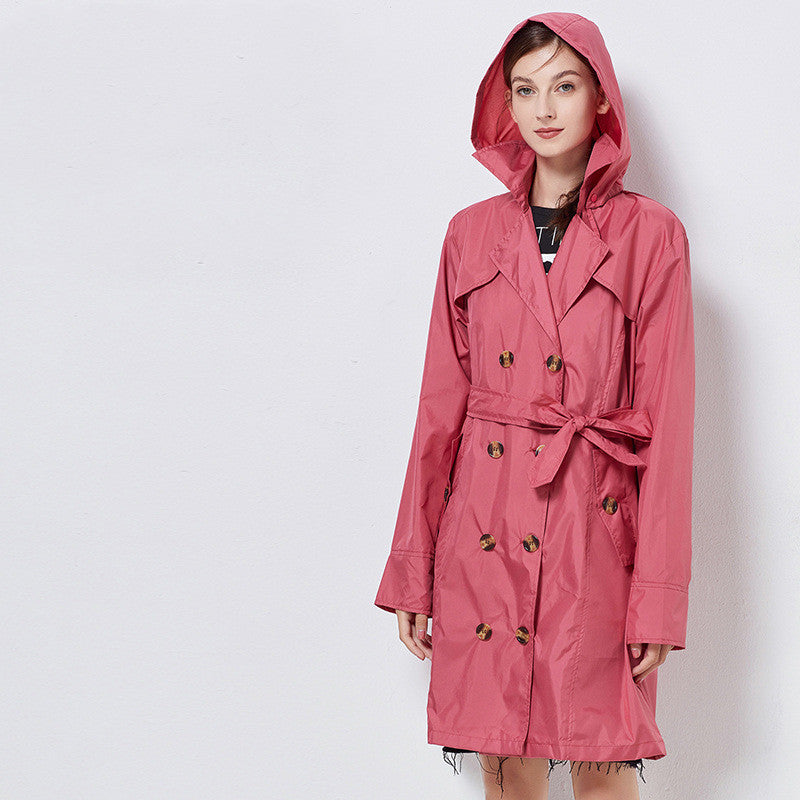 Harriet Clarke | Trench-coat à capuche vichy avec ceinture