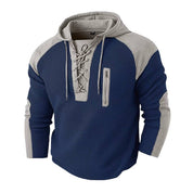 Michael Sinclair | Waffle-Knit Lace-Up Hoodie