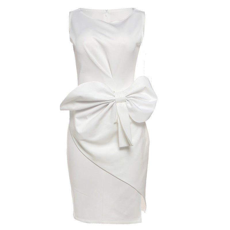 Vivienne Lacroix | Bow Detail Midi Dress Sleeveless Elegance