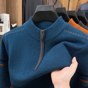 Michael Boswell | Pull à col roulé en maille épaisse et demi-zip
