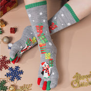 Merry Toes | Chaussettes de Noël rouges à motif de père Noël pour femmes