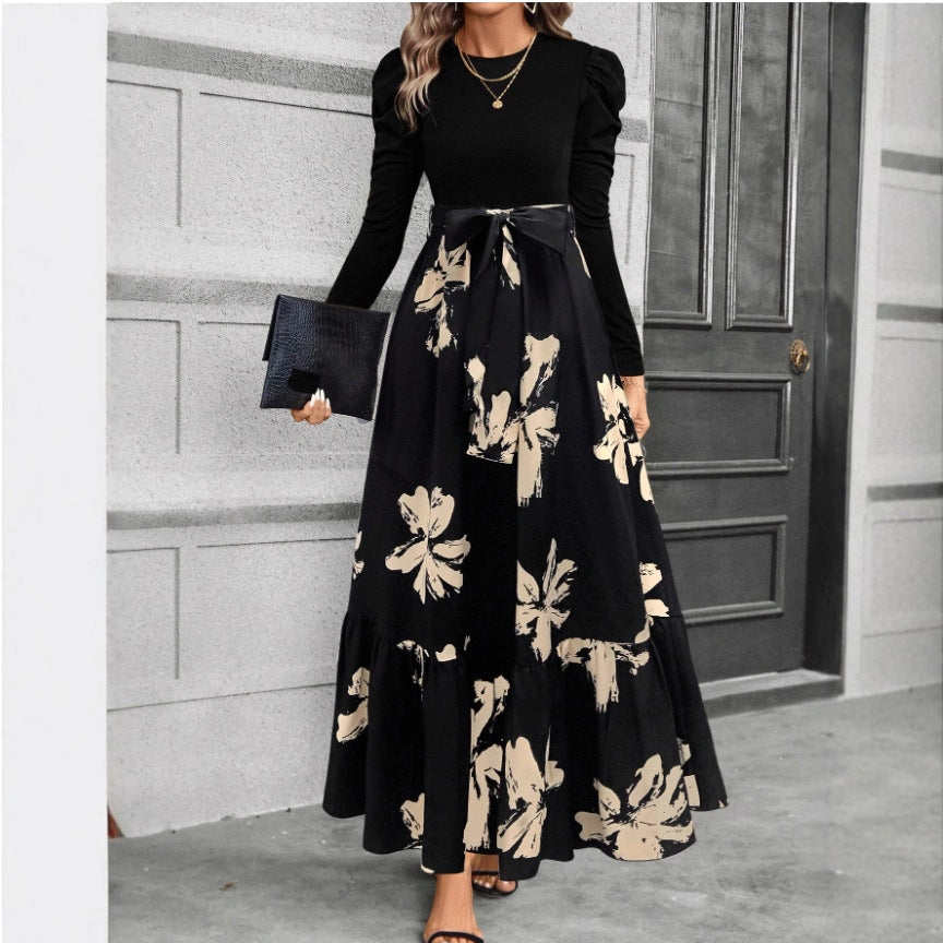 Araminta Brown | Robe longue trapèze à imprimé floral