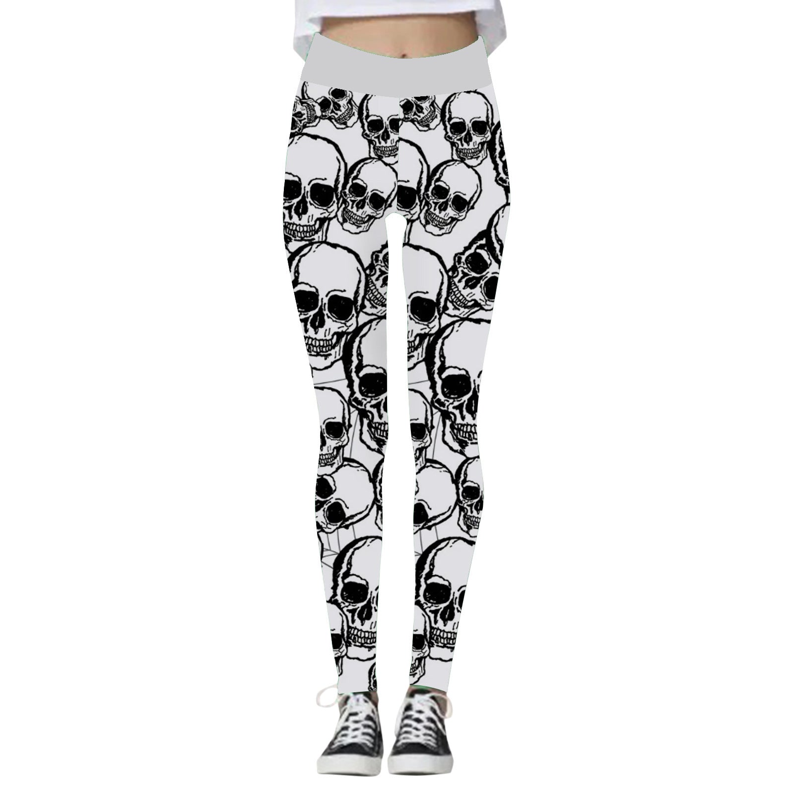 Skeleton Soiree | Leggings de Halloween tête de mort et citrouille pour femme