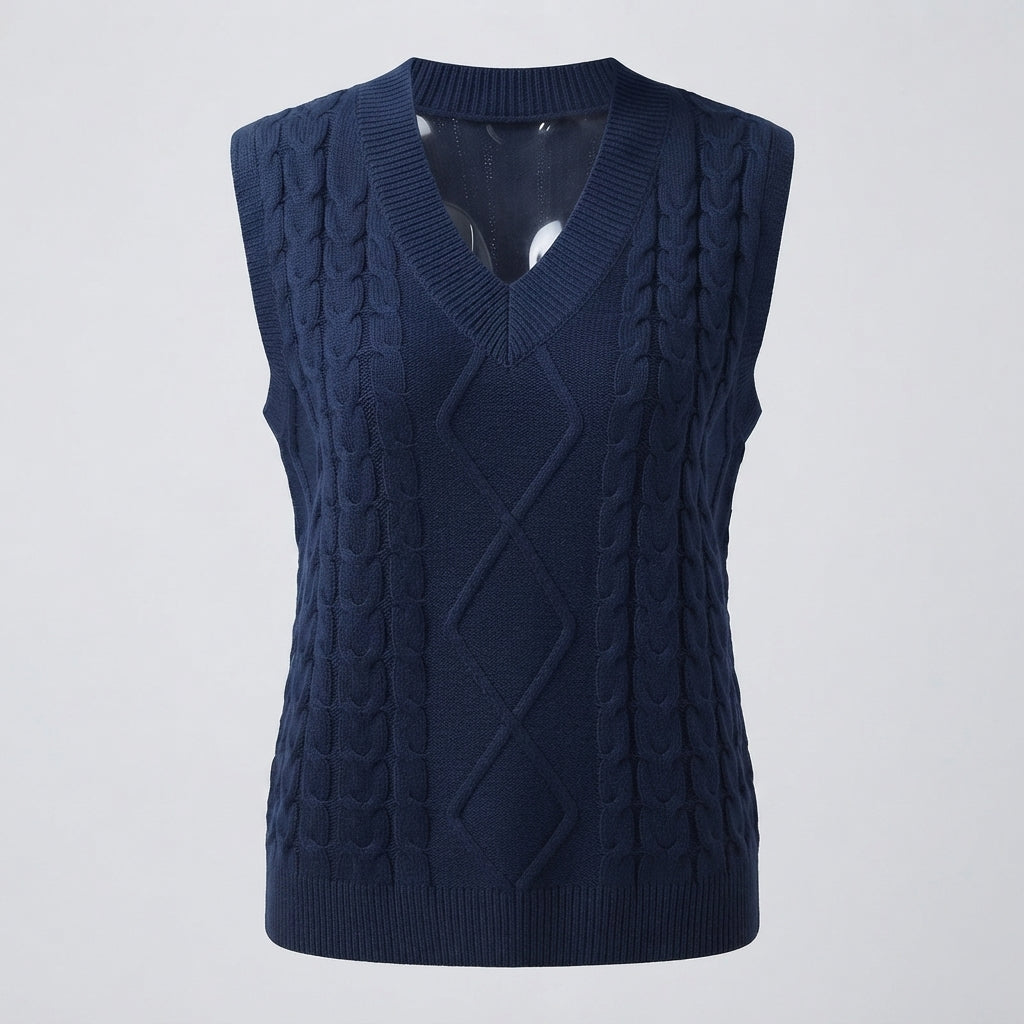 Beatrice Turner | Cable Knit V-Neck Sweater Vest