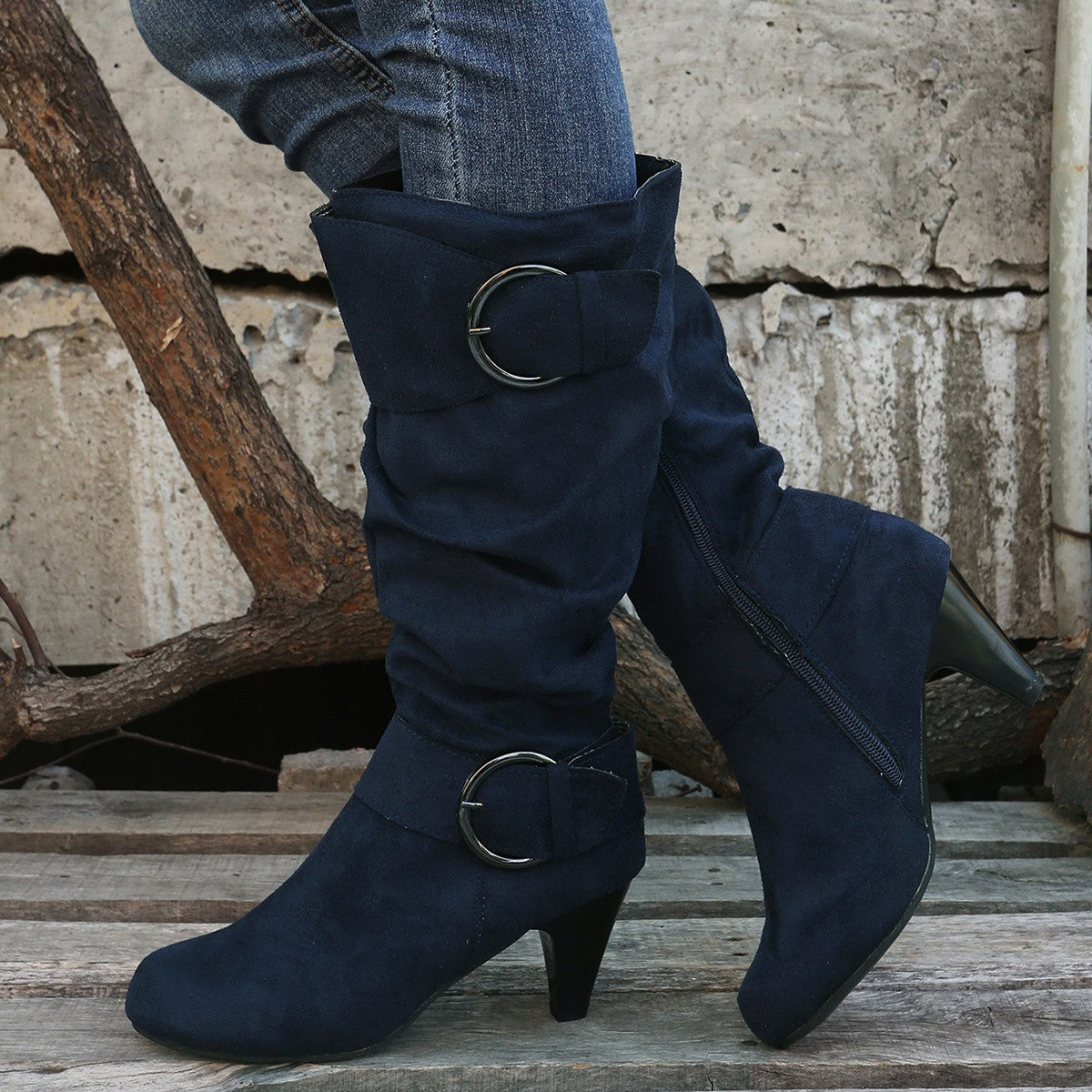 Beatrice Turner | Bottes montantes à boucle en daim