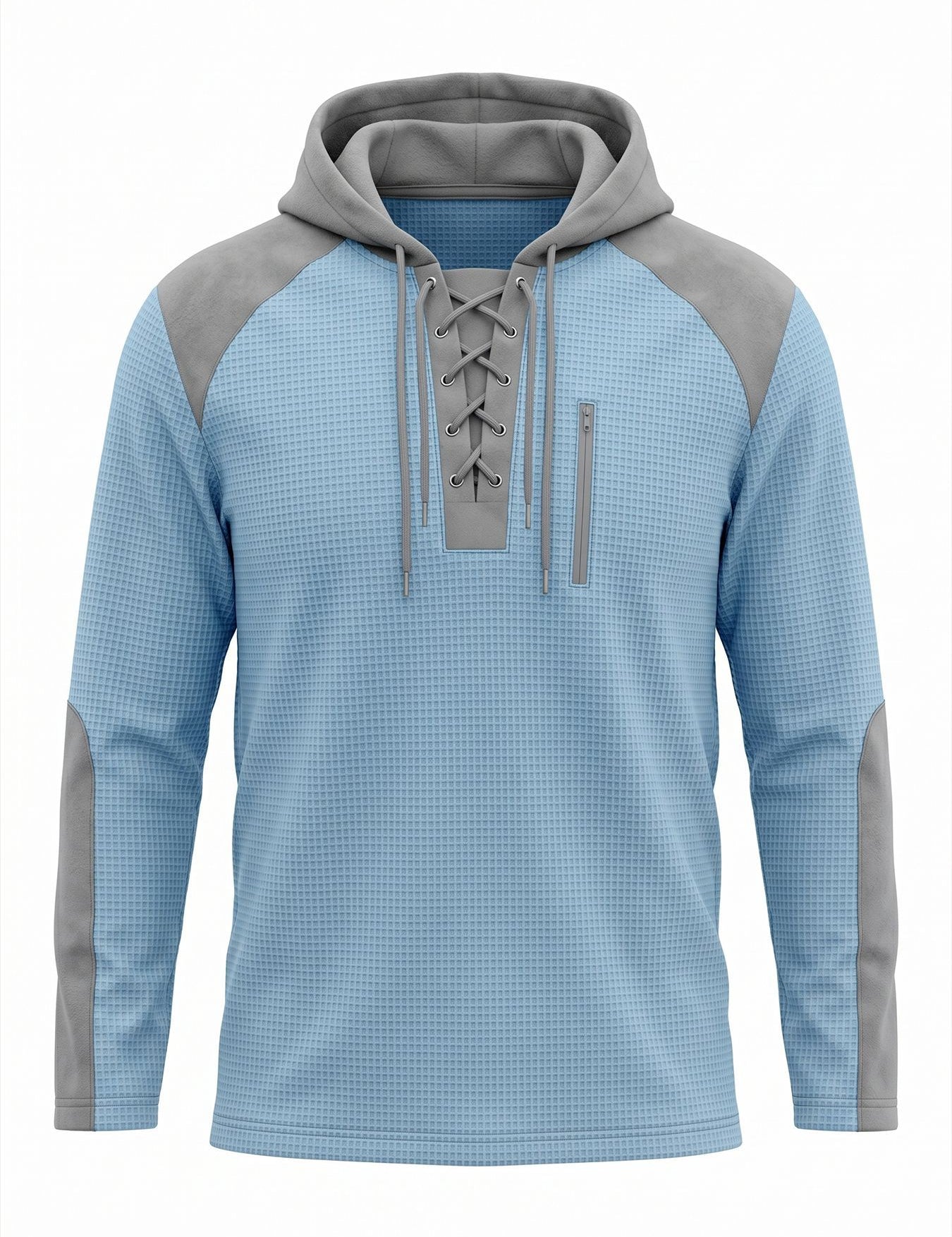 Michael Sinclair | Waffle-Knit Lace-Up Hoodie