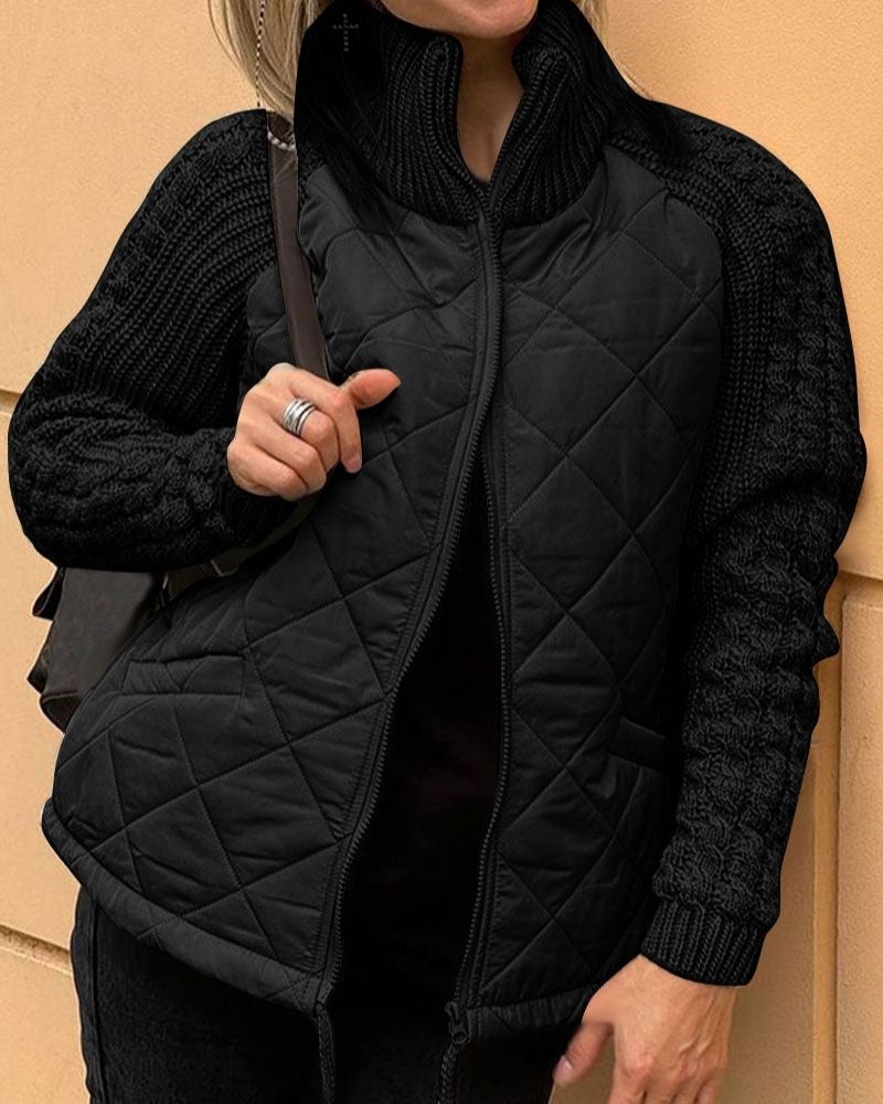 Cressida Allerton | Quilted Jacket With Knitted Sleeves