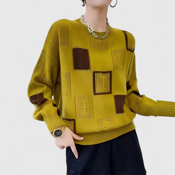 Georgina Pryce | Patchwork Knit Sweater With Openwork Detail