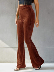 Isla Thompson | Ribbed Velvet Flare Trousers