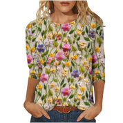 Rosie Fairbank | T-shirt z kwiatowym nadrukiem 3D