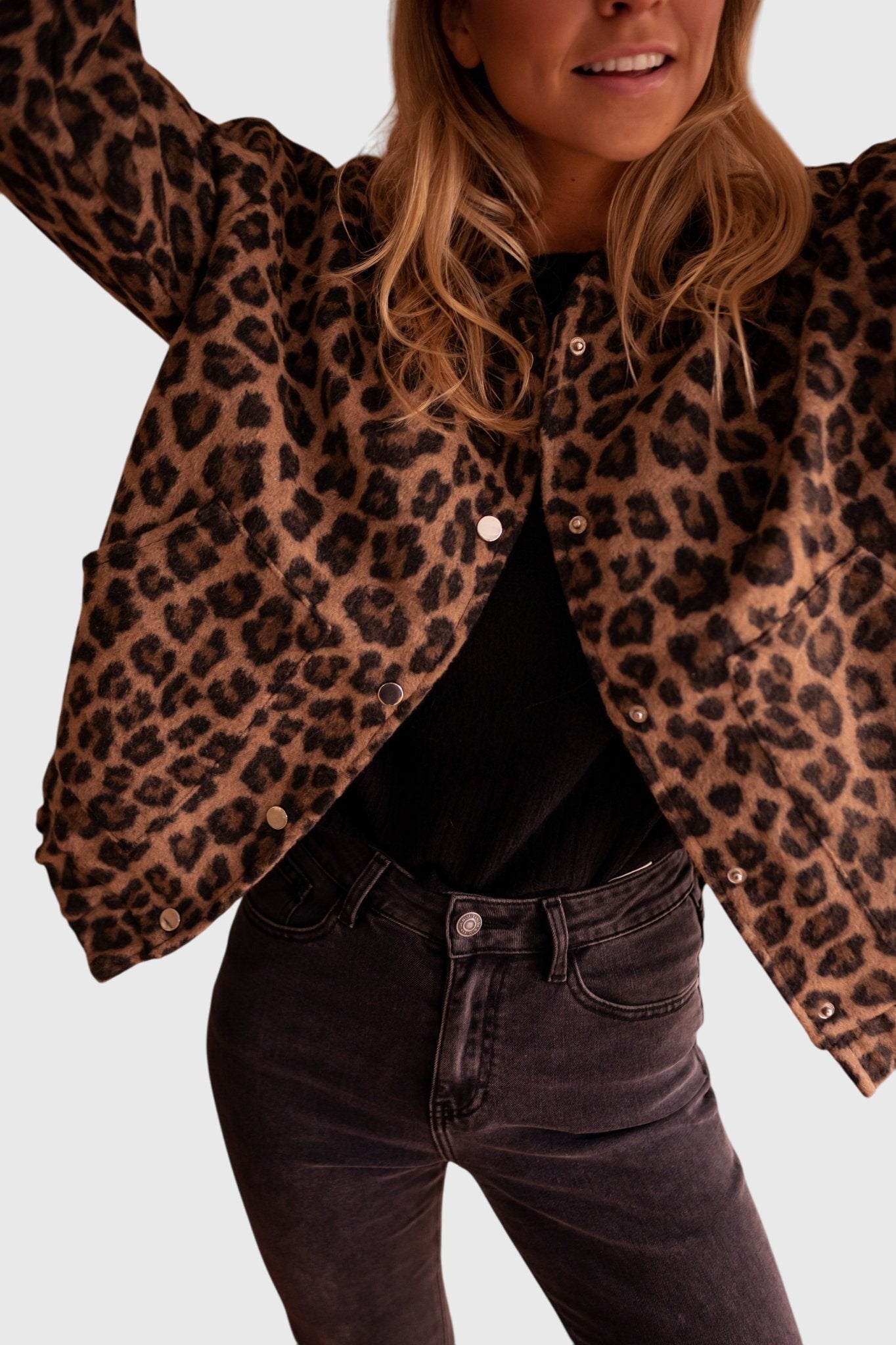 Ottilie Prescott | Leopard Print Jacket With Ribbed Cuffs