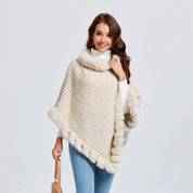 Thea Winship | Luxury Fur-Trim Cape Wrap