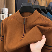 Michael Boswell | Pull à col roulé en maille épaisse et demi-zip