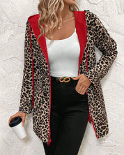 Freya Nightingale | Hooded Coat With Leopard Print Lining