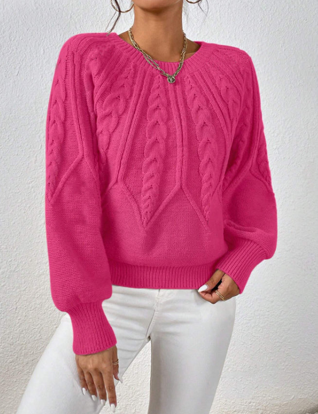 Georgina Hill | Cable Knit Crew Neck Sweater