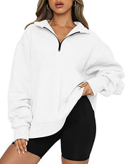 Harriet Fenwick | Oversized Blue Zip-Neck Sweatshirt